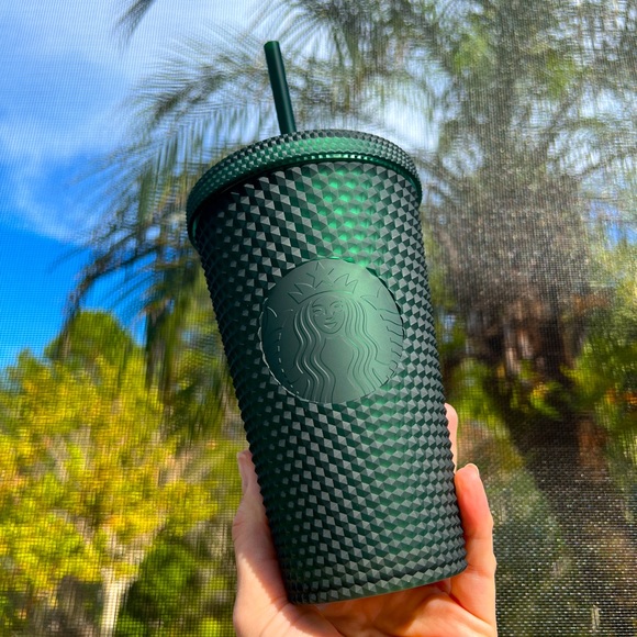 Starbucks Matte Green Jelly Studded Cold Cup With Straw